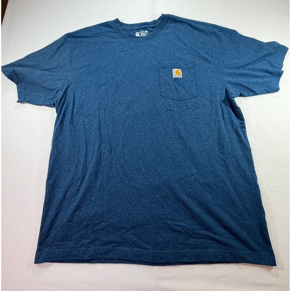 Carhartt Men's XL Heather Blue Pocket‎ T-Shirt Relaxed Fit Logo Patch Tee